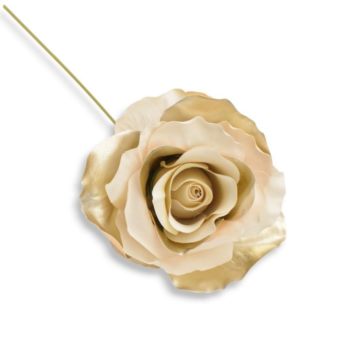 RAMETTO ROSA CM.24 12 PEZZI POLY CREMA